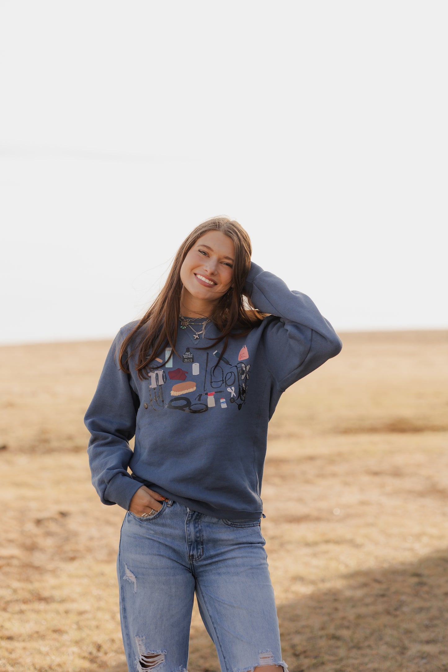 The Show Barn- Vintage Blue Crew