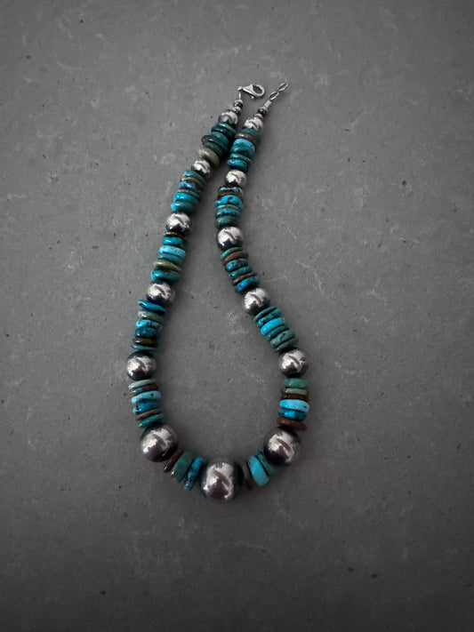 15.5” Turquoise and pearls
