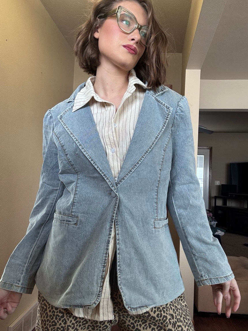 Light Wash Denim Blazer