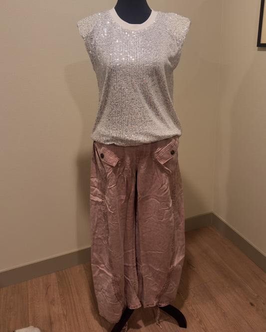 Mauve Pink Cargo Pants