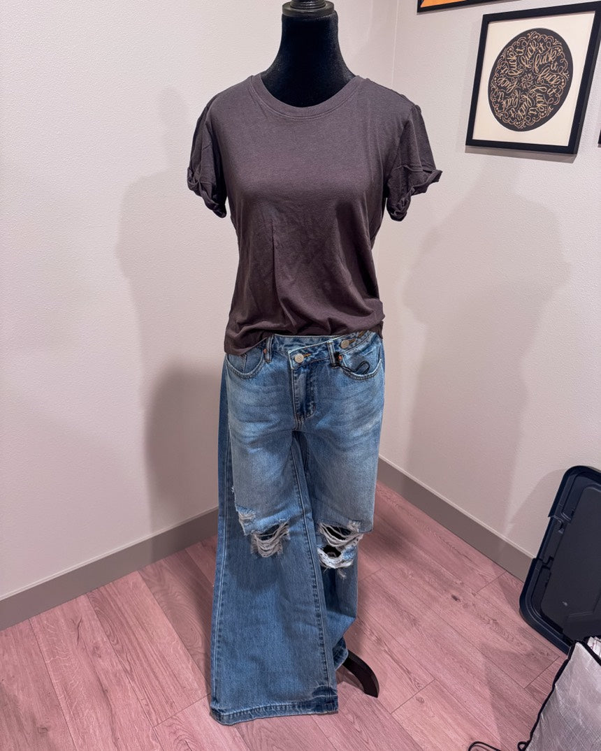 Charcoal Light Weight Boxy Tee