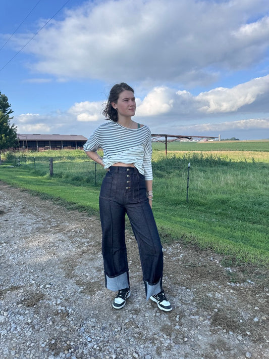 Retro Dark Wash Crop