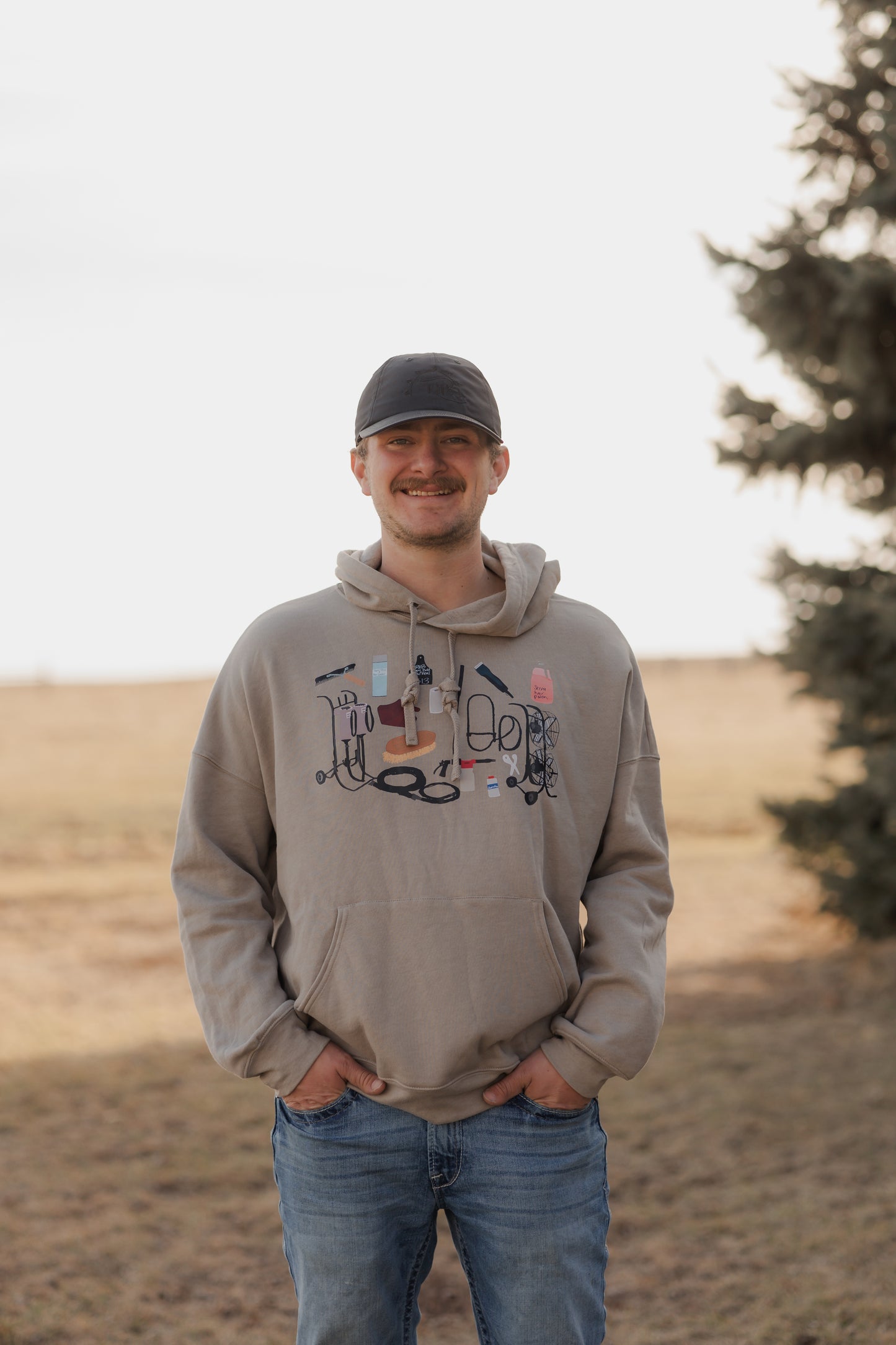 The Show Barn- Heather Stone Drop Shoulder Hoodie