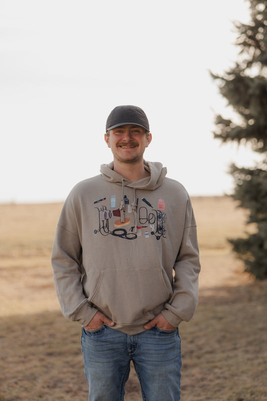 The Show Barn- Heather Stone Drop Shoulder Hoodie